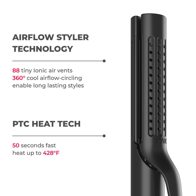 Transform Your Hair with the TYMO AIRFLOW 2-In-1 Hair Straightener & Curling Iron – The Ultimate 360° Cooling Air Curler with Tourmaline Coating and Negative Ion Technology for Effortless Styling!
