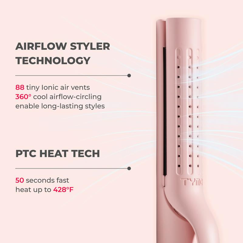 Transform Your Hair with the TYMO AIRFLOW 2-In-1 Hair Straightener & Curling Iron – The Ultimate 360° Cooling Air Curler with Tourmaline Coating and Negative Ion Technology for Effortless Styling!