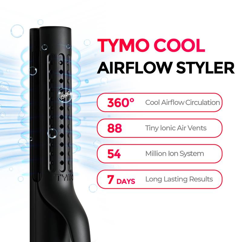 Transform Your Hair with the TYMO AIRFLOW 2-In-1 Hair Straightener & Curling Iron – The Ultimate 360° Cooling Air Curler with Tourmaline Coating and Negative Ion Technology for Effortless Styling!